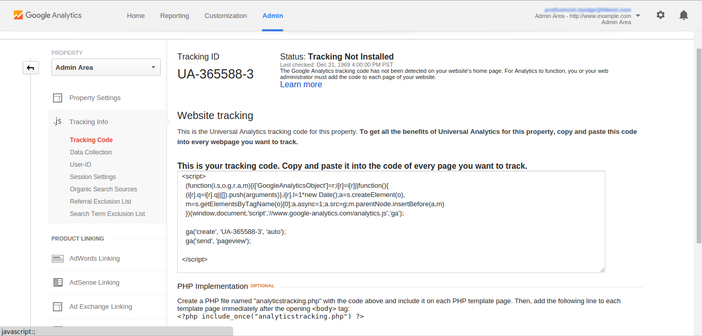 Google Analytics Tracking Code