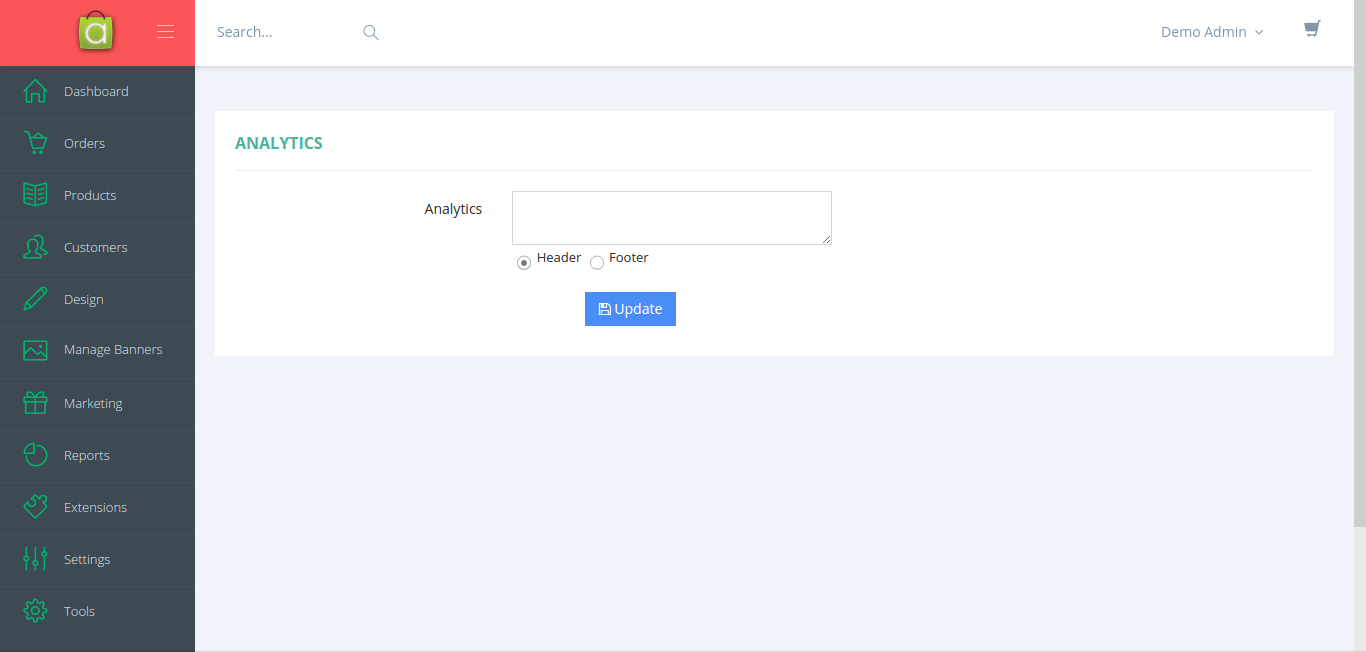 Install Google Analytics code on Avactis Website